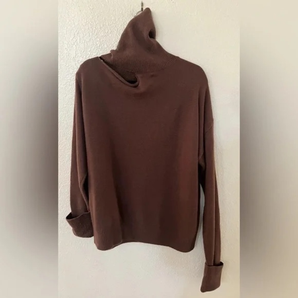 PAIGE brown cut out turtleneck - Picture 4 of 7